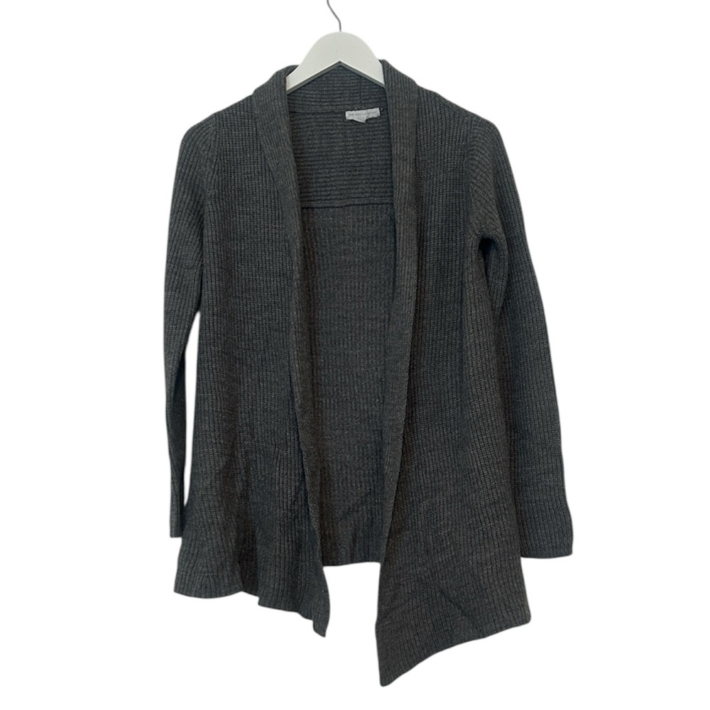 New York & Company Grey Ribbed Knit Cardigan, Small